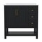 Flash Furniture Vega 36-in. Vanity w/Sink, Storage Cabinet w/Soft Close Doors, Open Shelf and 3 Drawers, Black/Gold FS-VEGA36-KD-BK-GLD-GG - alternate 9